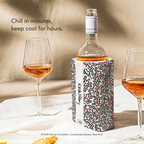 Vacuvin sleeve diseno keith haring añade arte a la mesa.