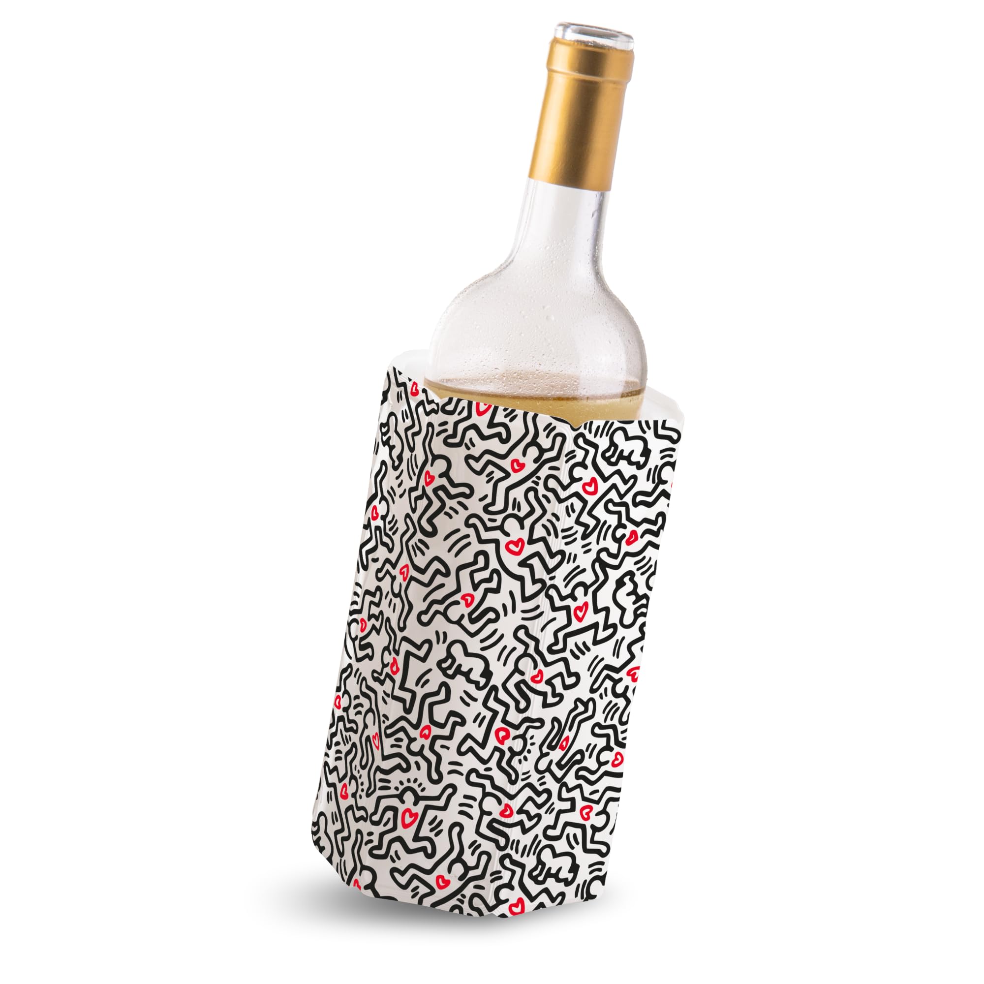 Vacuvin sleeve enfriador de vino edición Keith Haring para servir frío sin hielo.