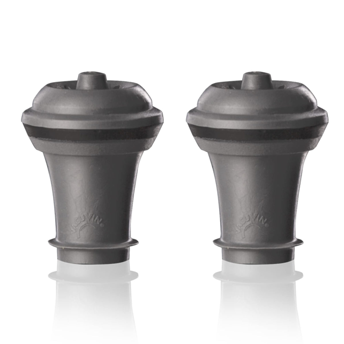 Tapones Vacu Vin para vino en gris, set de dos, ayudan a mantener el vino fresco