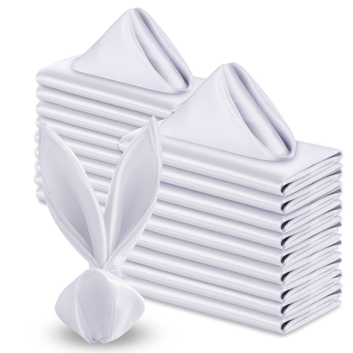VACVELT servilletas satin blancas 17x17 para una mesa limpia y elegante.