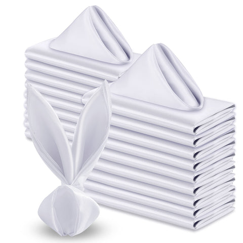 VACVELT servilletas satin blancas 17x17 para una mesa limpia y elegante.