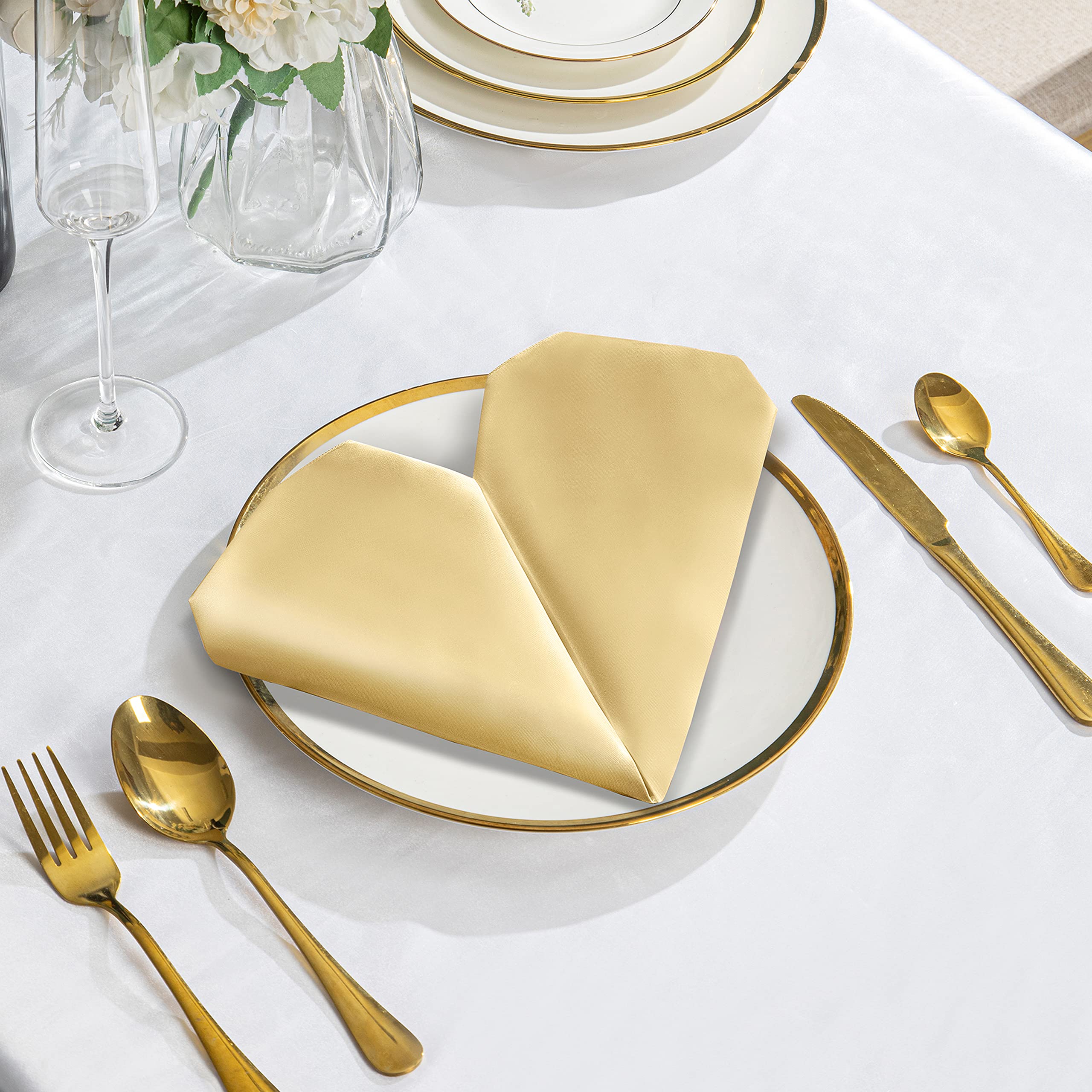 Vacvelt servilleta satin dorado 17x17 añade lujo
