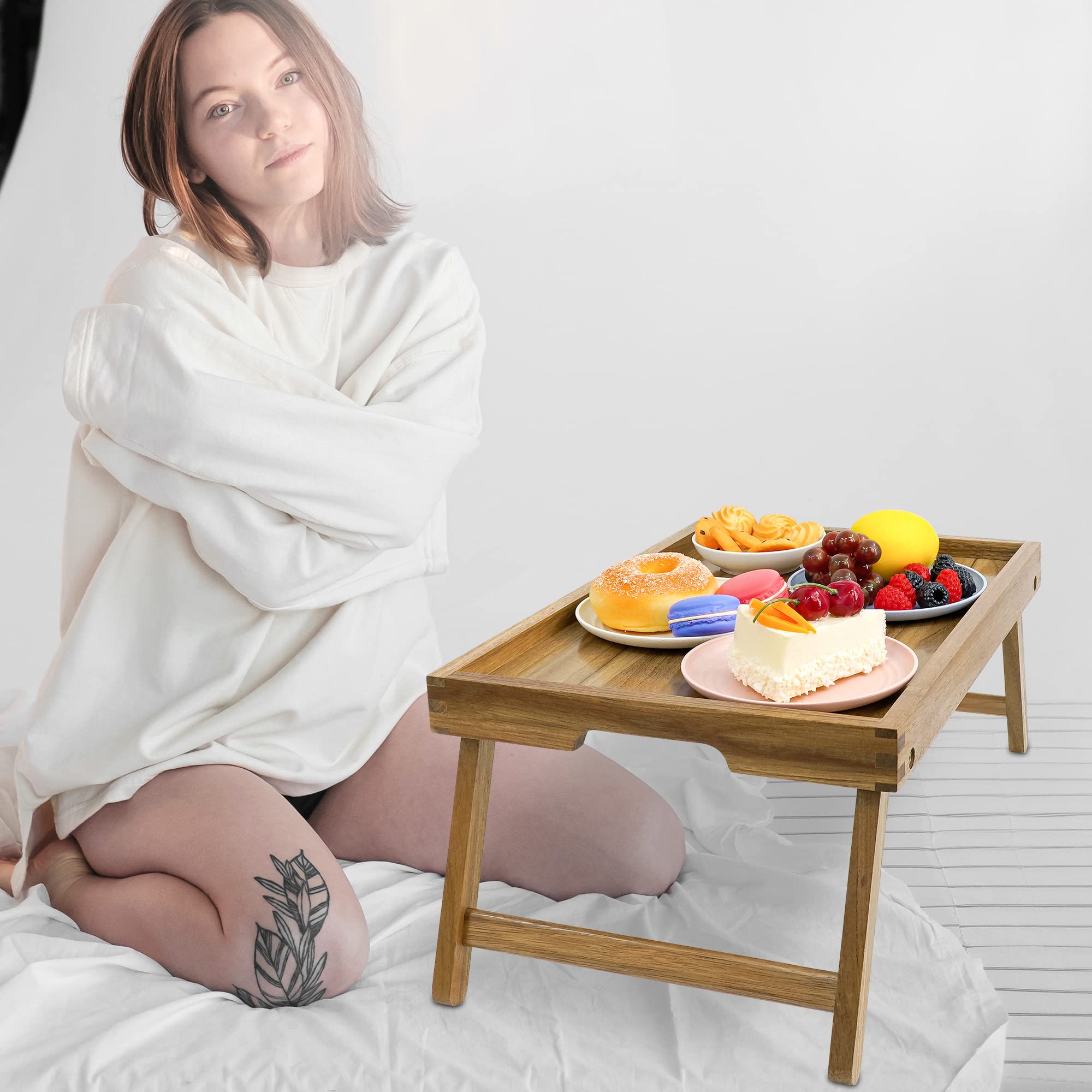 Uso para portátil en cama con bandeja VaeFae Acacia