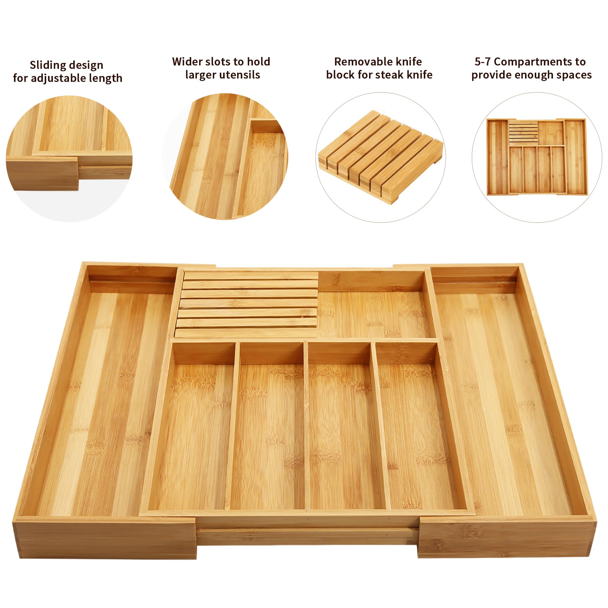 Bloque de cuchillos desmontable VaeFae, seguro y práctico para almacenar cuchillos.