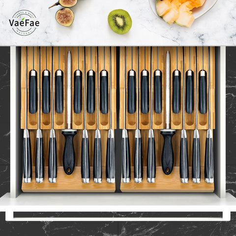 VaeFae cajón bambú compacto, ideal para cajones estándar.