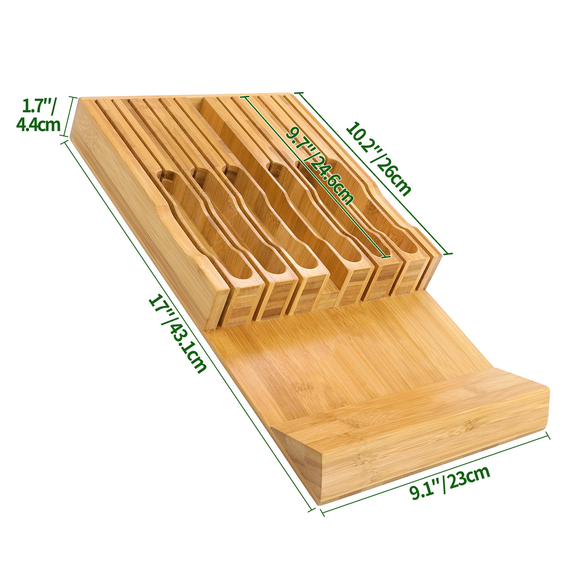 VaeFae organización de cocina en bambú, diseño mejorado para cajones.