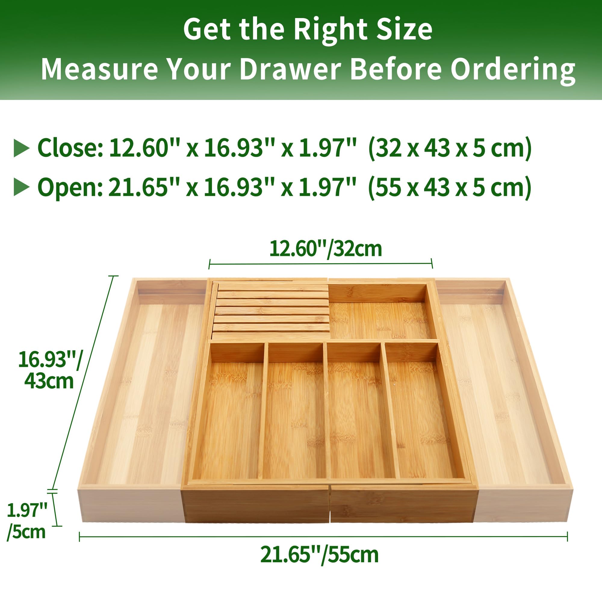Divisores para cajón VaeFae con 5-7 compartimentos para ordenar cubiertos y utensilios.