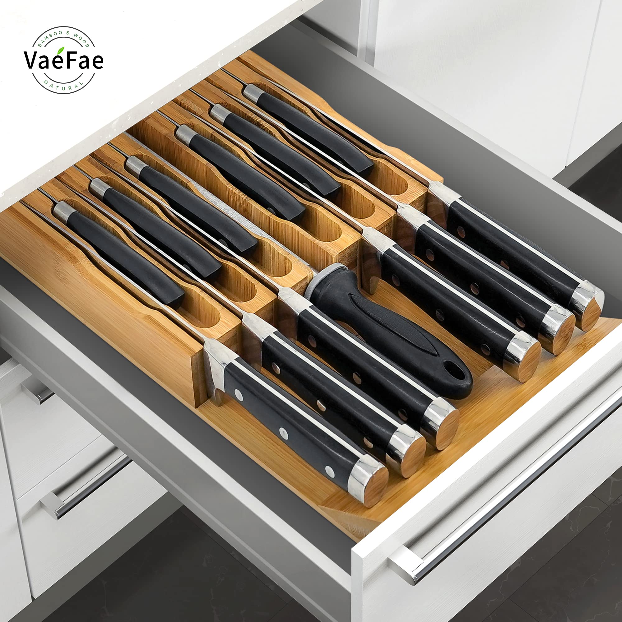 VaeFae organizador bambú, superficie natural y duradera.