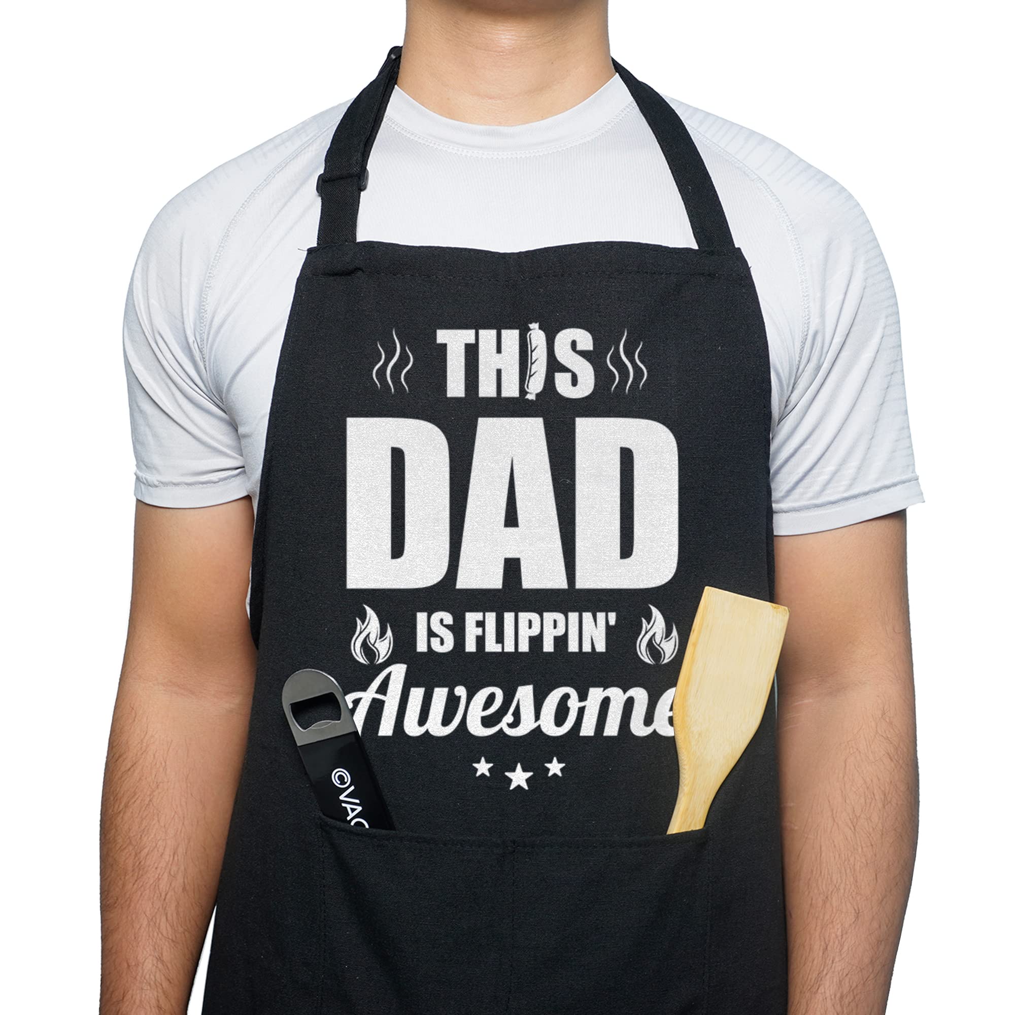 VAGAVY delantal humor papá parrilla, ideal para regalo del Día del Padre.