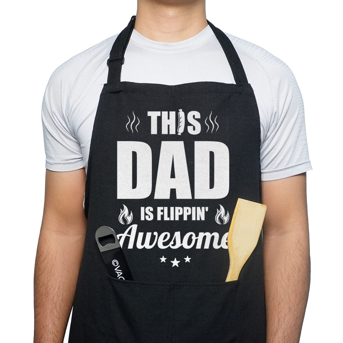 VAGAVY delantal humor papá parrilla, ideal para regalo del Día del Padre.