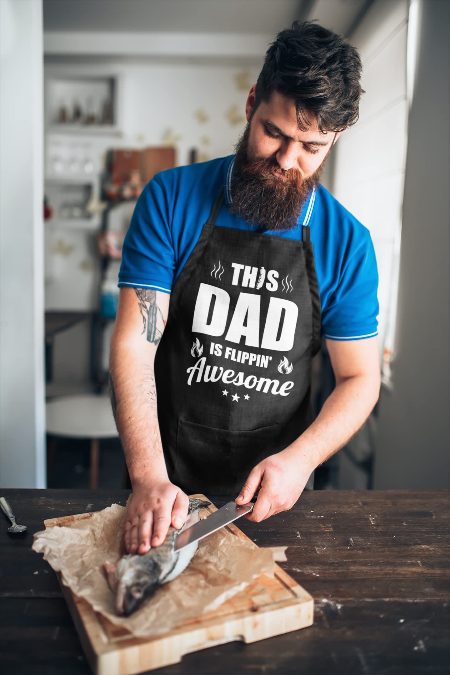 VAGAVY delantal regalo cocina para papá, perfecto para parrillar.