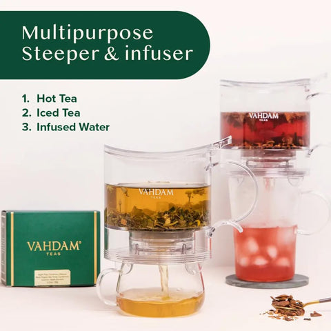 VAHDAM Imperial Tea Infuser Tetera con capacidad de 16 onzas para una taza grande.