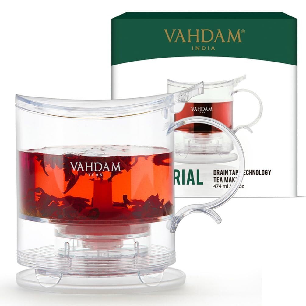 VAHDAM Imperial Tea Infuser Tetera con dispensador abajo para verter sin esfuerzo.