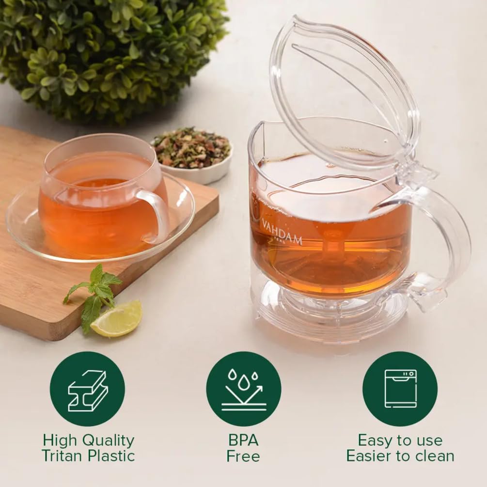 VAHDAM Imperial Tea Infuser Tetera fácil de limpiar, ahorro de tiempo.