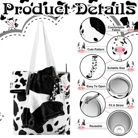 Bolsa VAIPI de canvas estampado vaca, gran capacidad y duradera