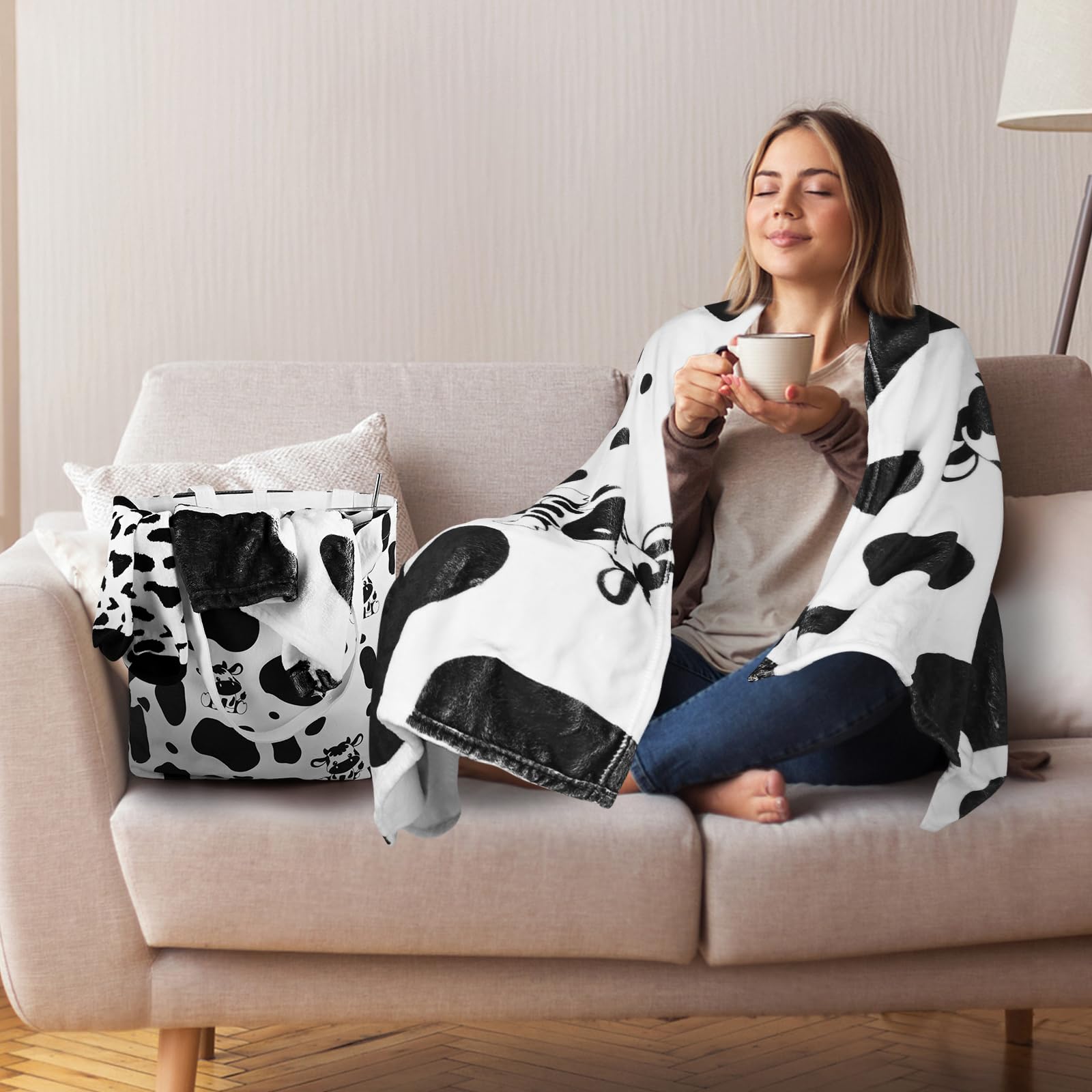 Calcetines VAIPI estampado vaca, cómodo para uso diario