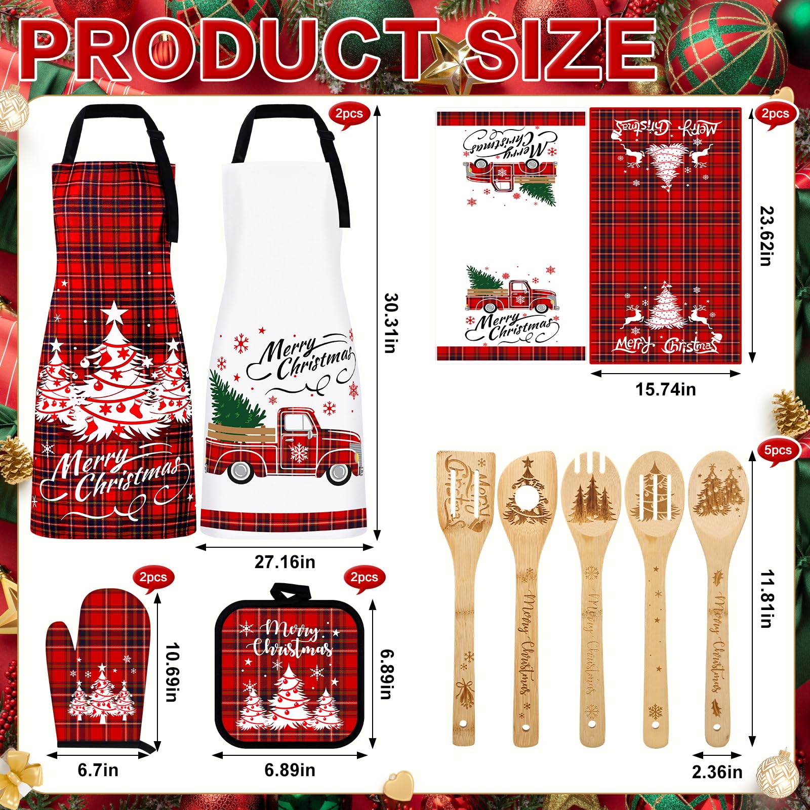VAIPI manoplas de horno navideñas, protección térmica al hornear
