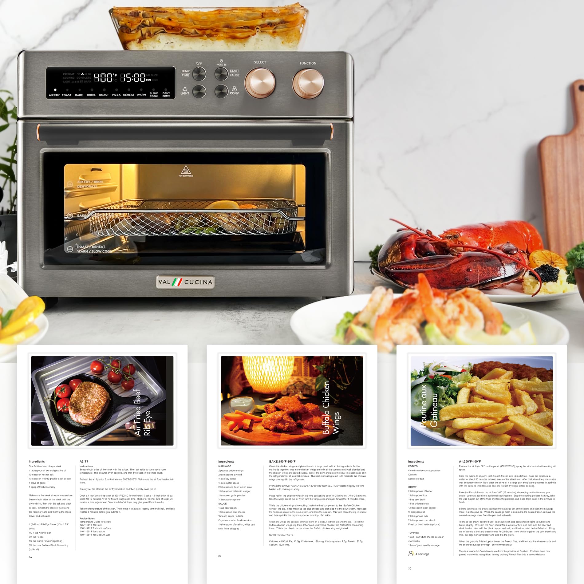 VAL CUCINA Pollo de 5–6 lb asado, tamaño ideal para la familia.