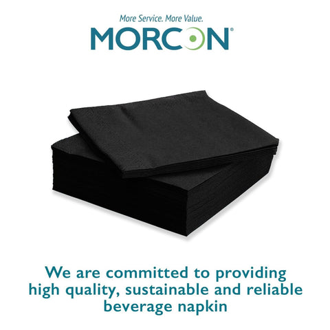 Morcon Valay servilletas negras de 2 capas, resistentes y elegantes para cualquier ocasión.