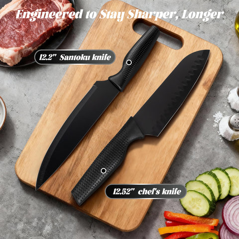 VALESKA santoku 20 piezas: filo afilado para cortar verduras finamente