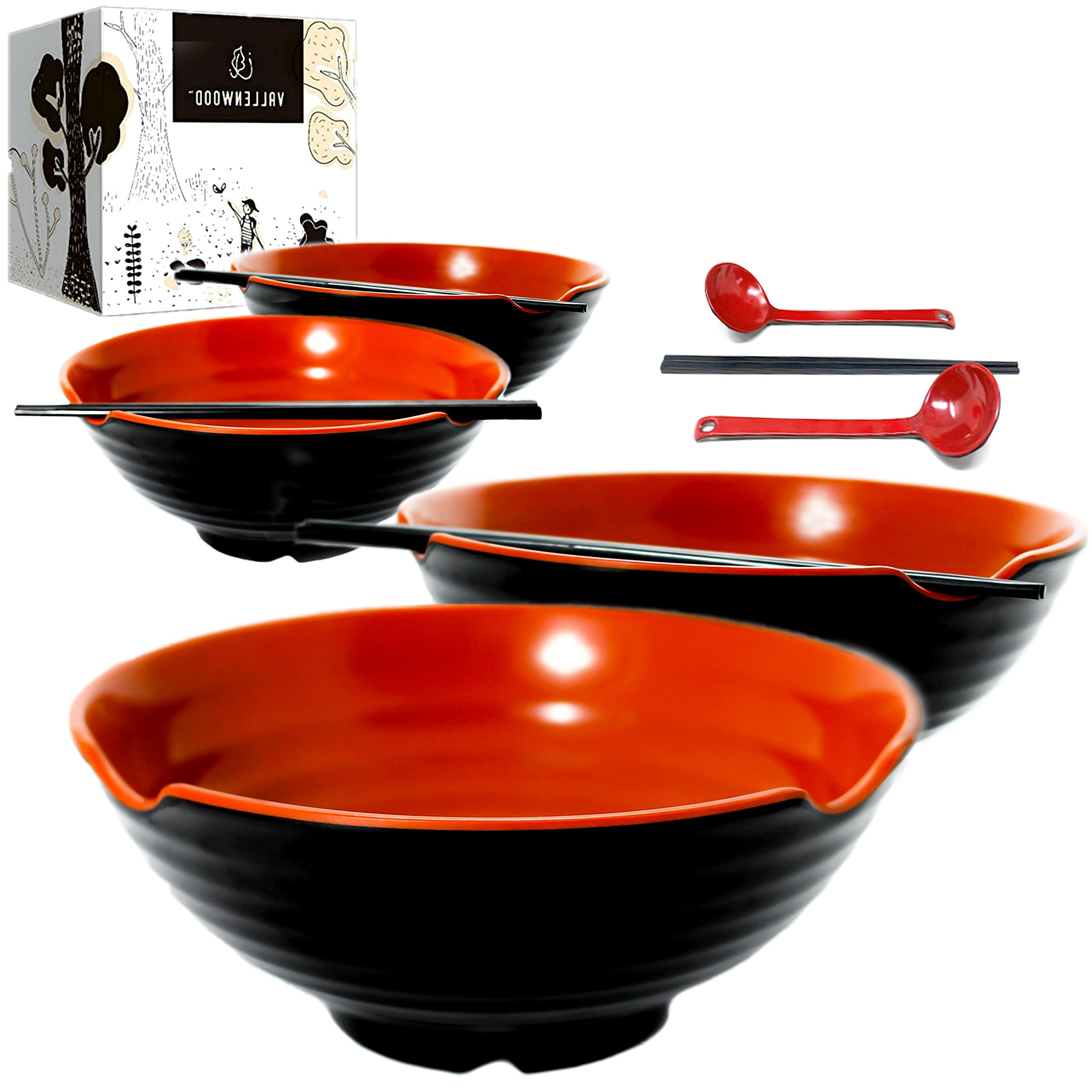 Conjunto de cuencos ramen XL de VALLENWOOD para porciones generosas.