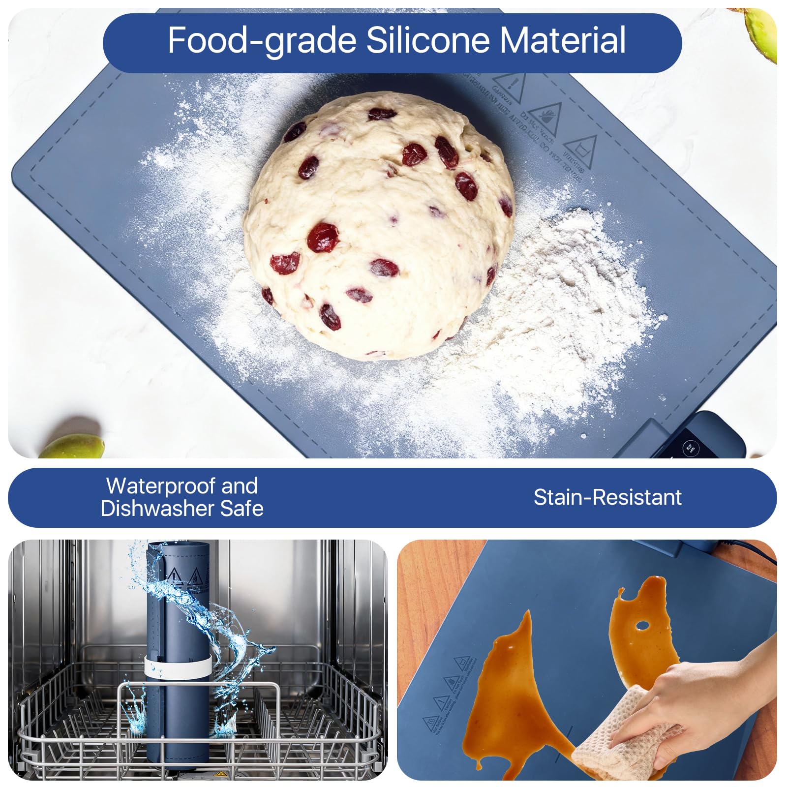 Valoidea manta calentadora de alimentos, azul marino, calentamiento de superficie completa para platos.