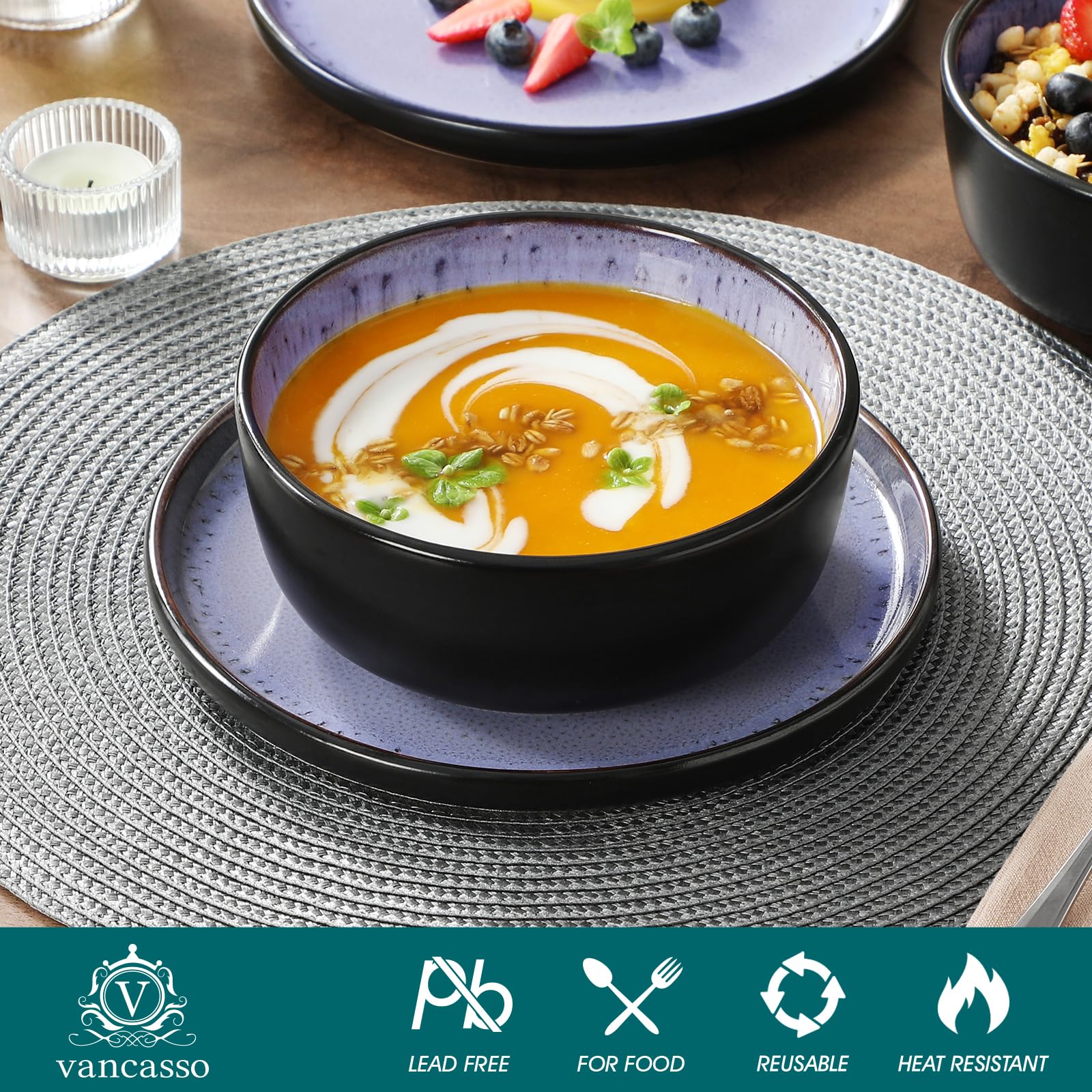 Cuenco de sopa profundo vancasso Amber para calentar