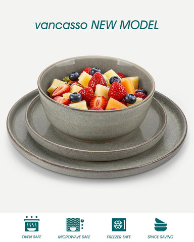 Vancasso ANYA cuenco cereal 28 onzas, resistencia y calidez para desayunos familiares.