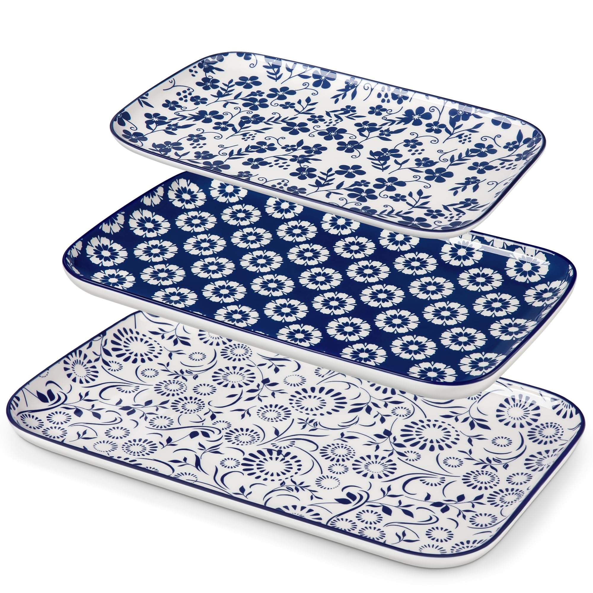 Bandeja grande Vancasso de porcelana 16p, ideal para platos principales y presentaciones elegantes.