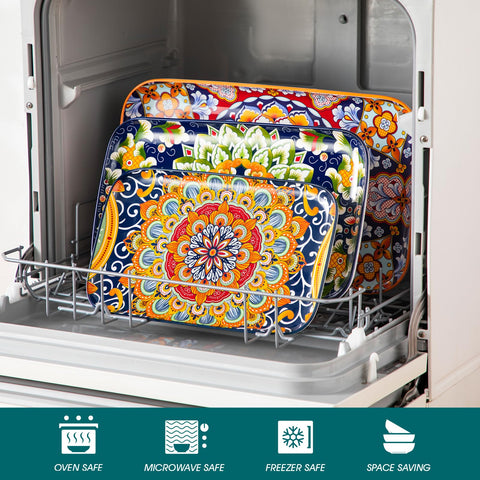 Bandeja rectangular pequeña de Vancasso ideal para postres y porciones.