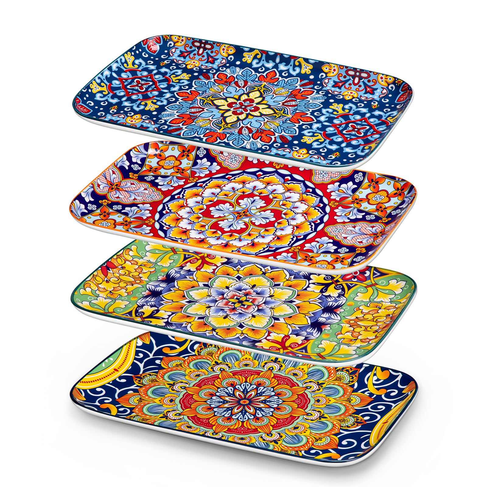 Vancasso bandejas rectangulares 12x7, ideales para servir aperitivos en reuniones.