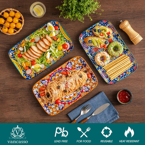 Vancasso bandeja con diseño bohemio, aporta color a la mesa.