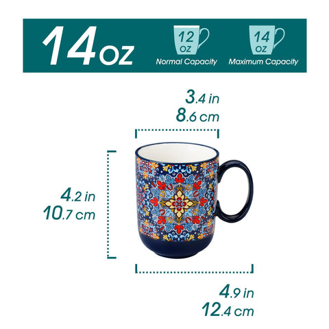 Tazas Boho de Vancasso, detalle de patron, elegante y único para tus bebidas.