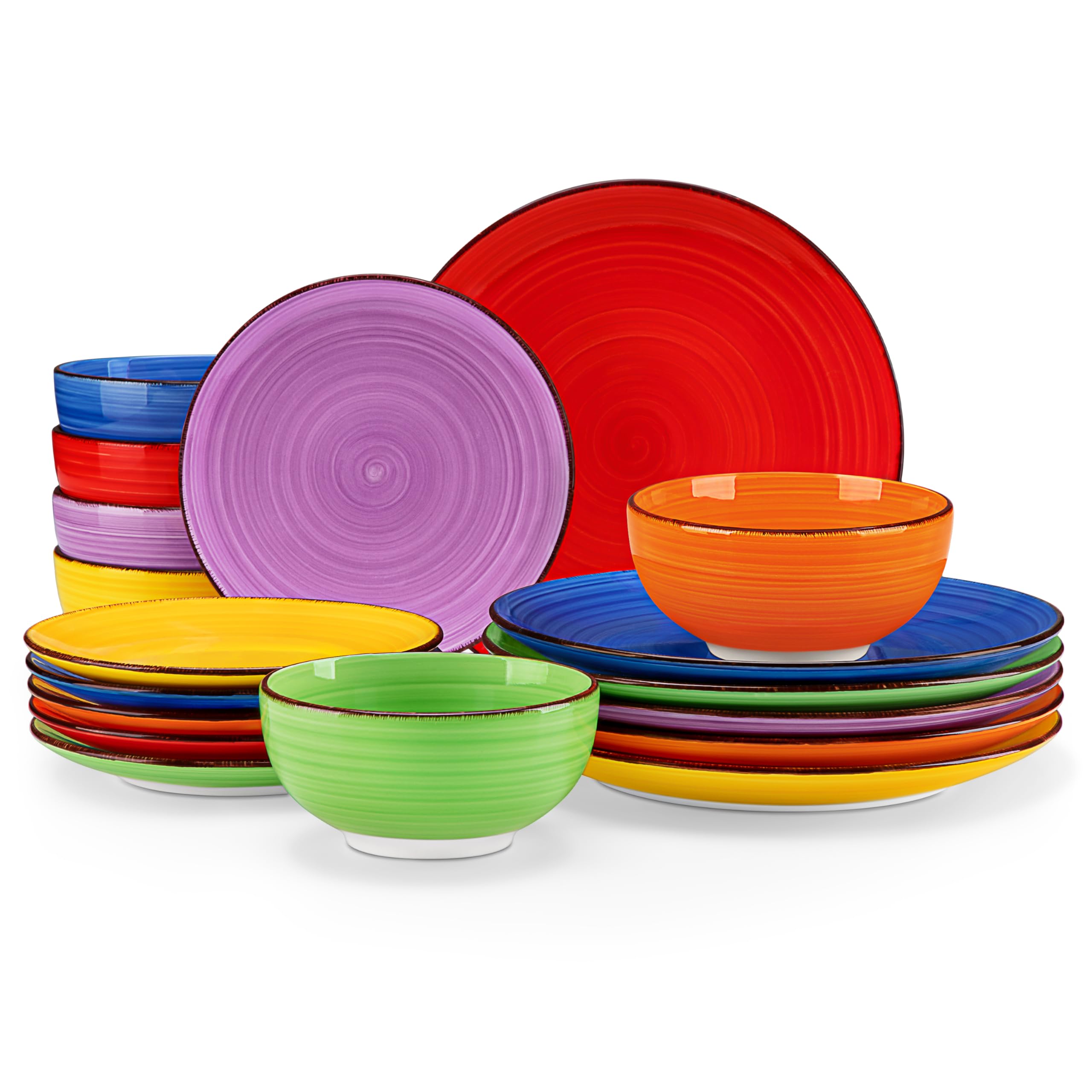Vancasso Bonita: plato llano con espirales pintados, ideal para entrantes.