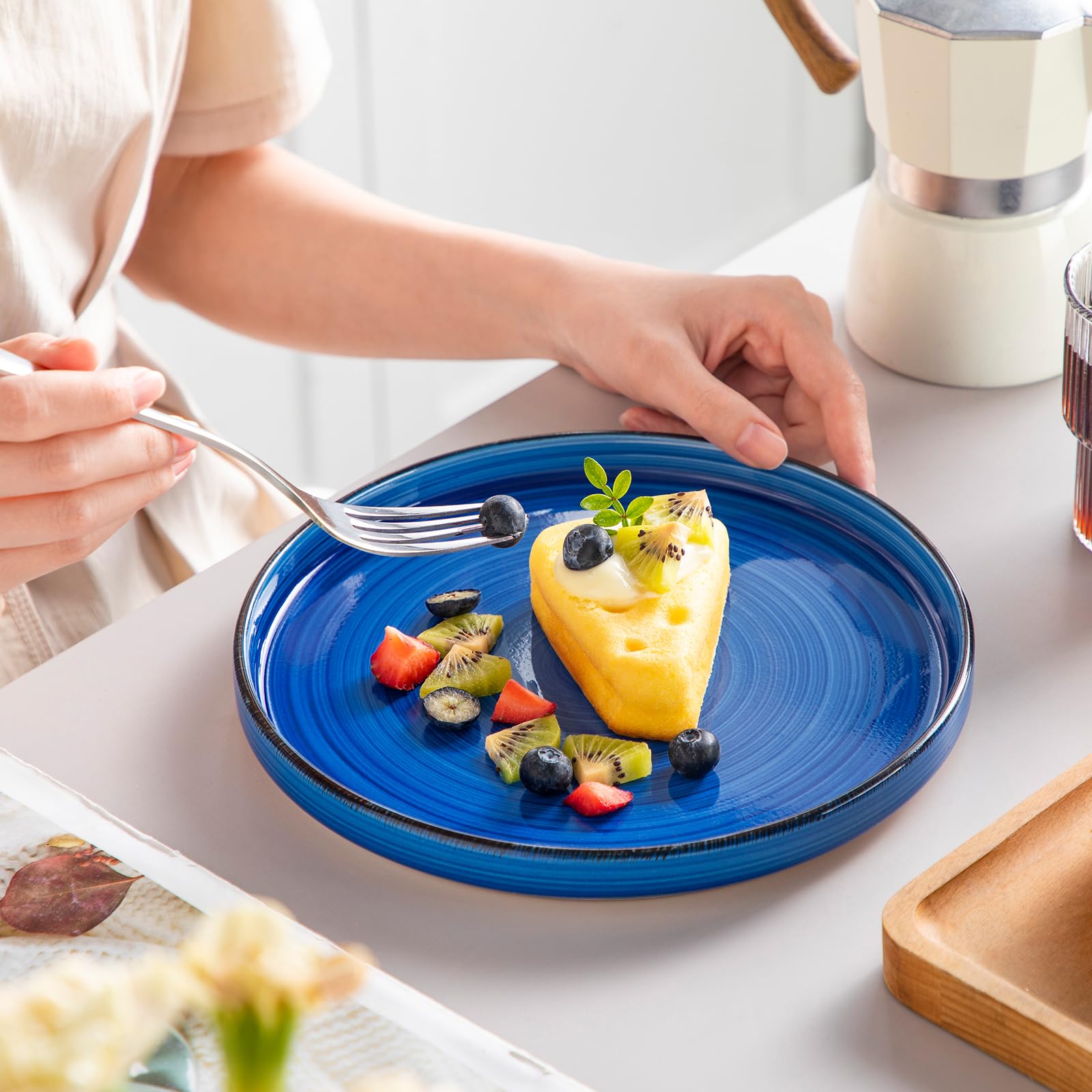 Vancasso Bonita set de platos azules con tonos para mesa variada