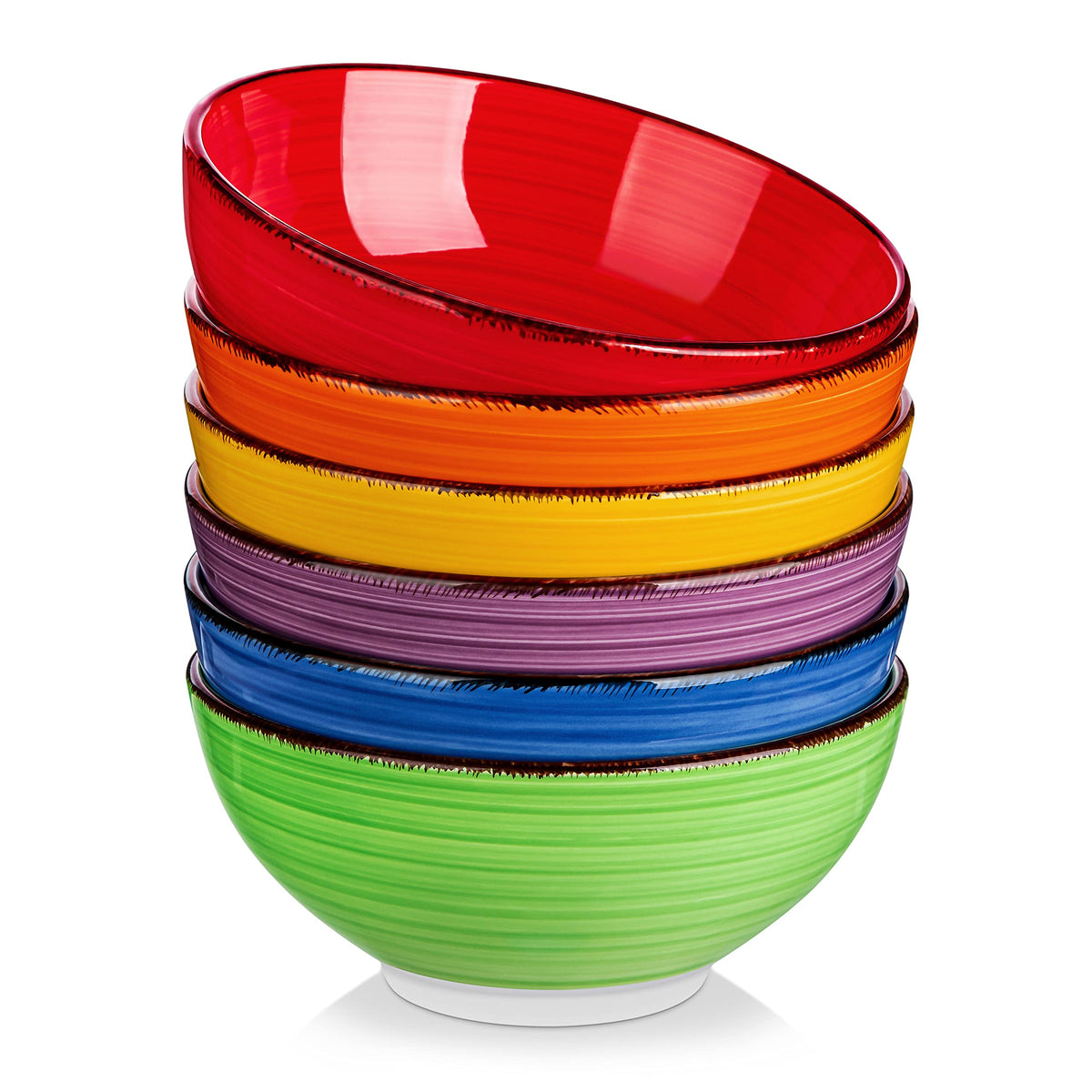 Vancasso Bonita tazones cereal seis colores para comidas diarias coloridas.