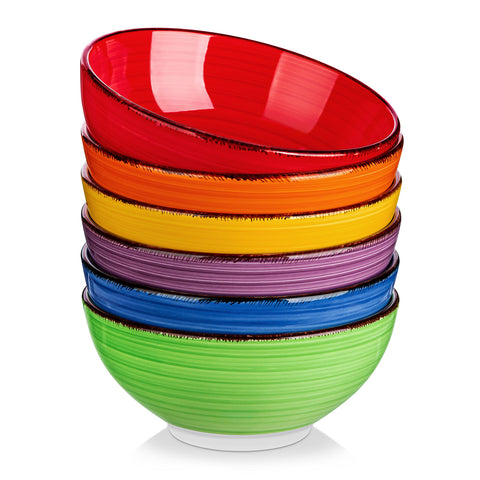 Vancasso Bonita tazones cereal seis colores para comidas diarias coloridas.