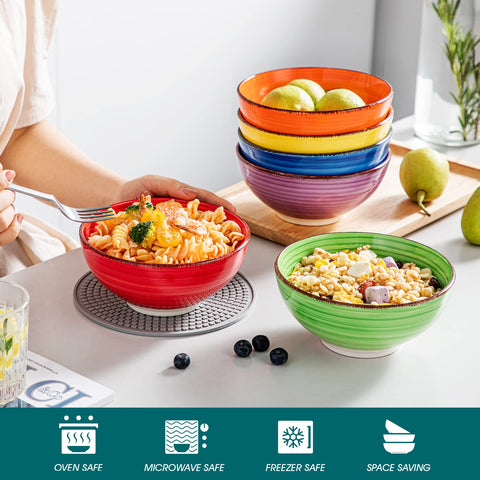 Vancasso Bonita tazones cereal uso diario en mesa familiar.