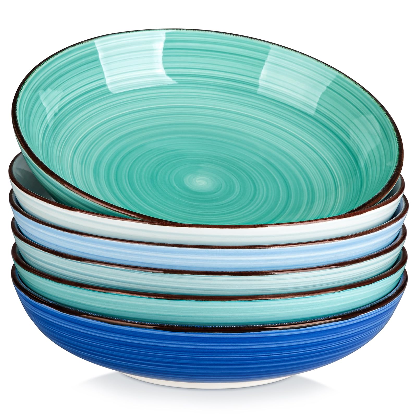 Vancasso tazones bonitos para pasta de 50oz azul, porciones generosas