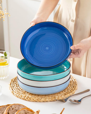 Vancasso Bonita tazones azul, aptos para microondas, horno y lavavajillas.