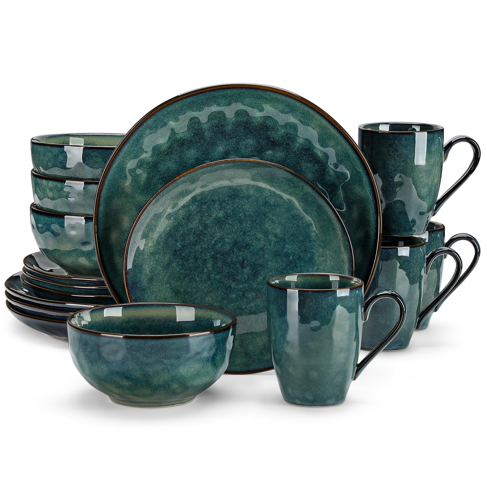 Vancasso Estrellado: conjunto de 16 piezas, platos principales, apto para lavavajillas y microondas.