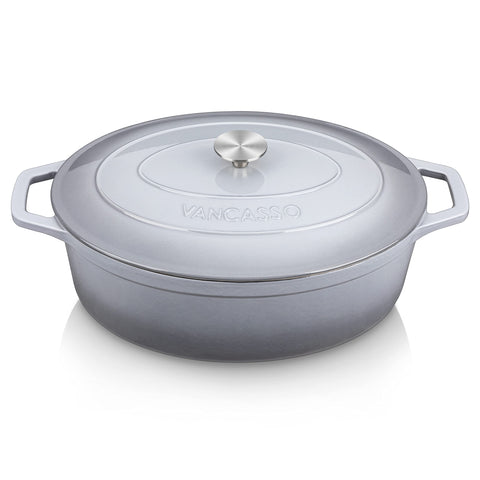 Olla vancasso esmaltada de hierro, capacidad 9-3 cuartos para comidas grandes.