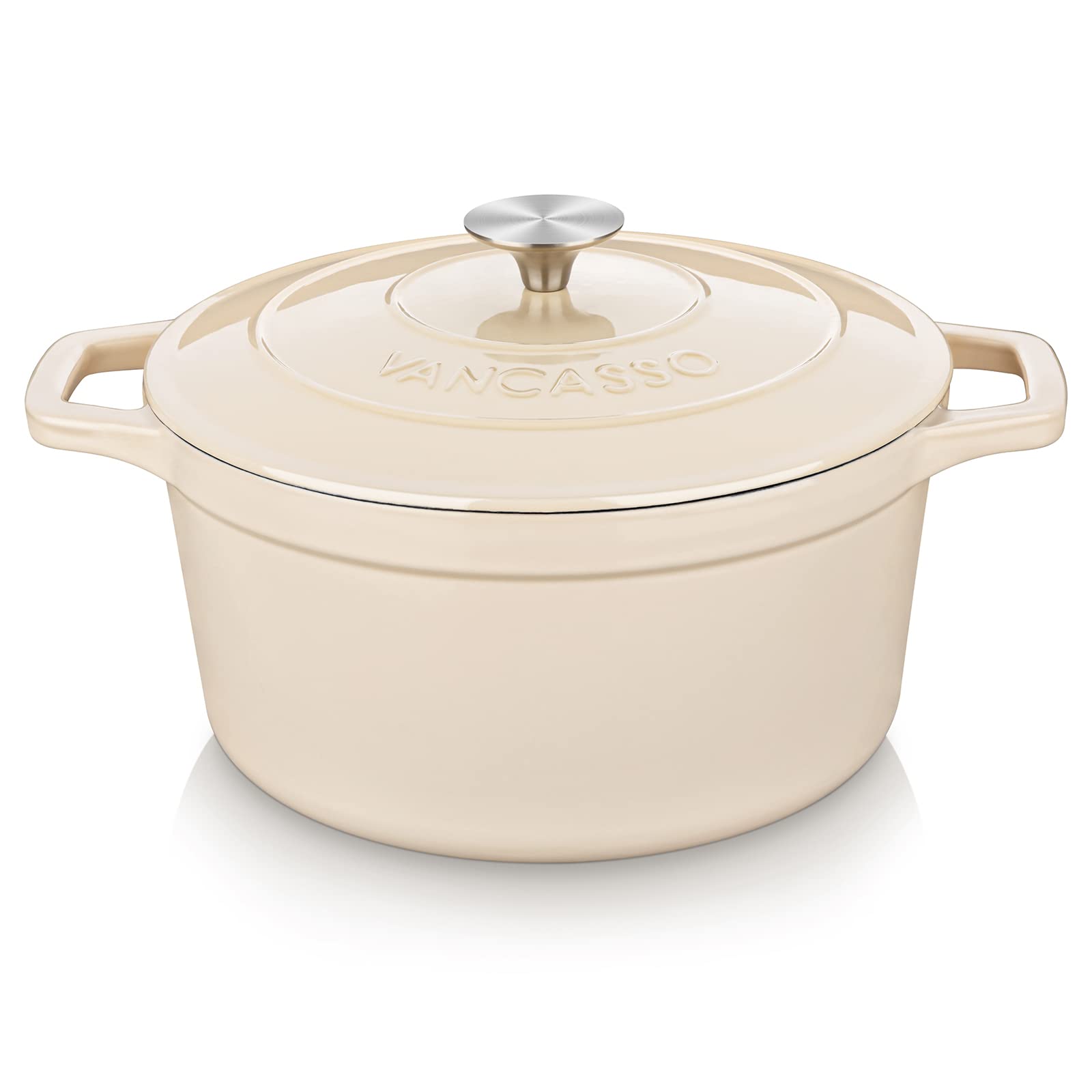 La olla Vancasso con tapa y mangos dobles, ideal para guisos familiares.