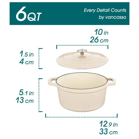 Vancasso olla con interior crema, facilita ver la cocción.