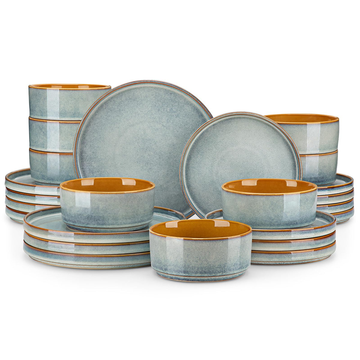 Conjunto Onion de vancasso: platos de 10 pulgadas en azul claro, ideales para comidas diarias
