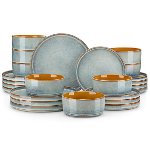 Conjunto Onion de vancasso: platos de 10 pulgadas en azul claro, ideales para comidas diarias