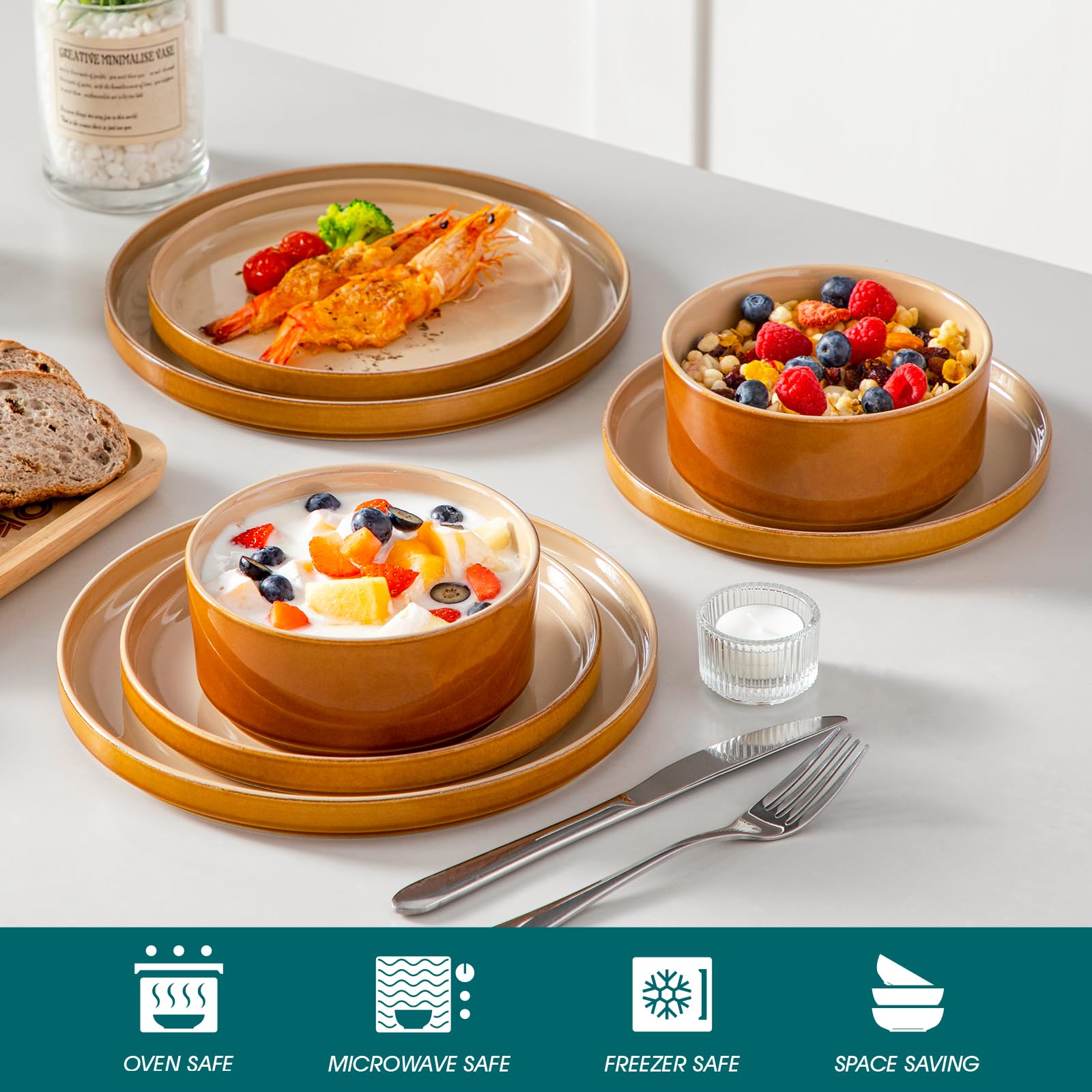 vancasso Onion glaseado caramelo externo, toque cálido a la mesa