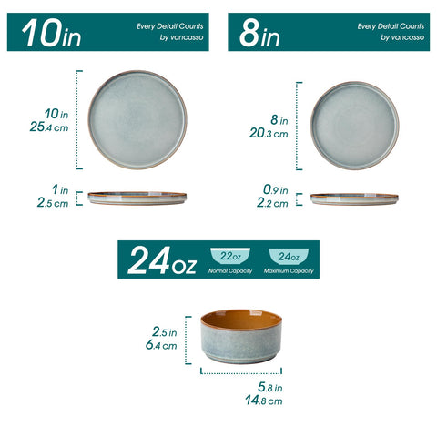 Vancasso Onion plato de 8 pulgadas con borde plano para ensaladas