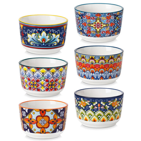 Ramequines Vancasso bohemios de 6 oz, ideales para postres individuales
