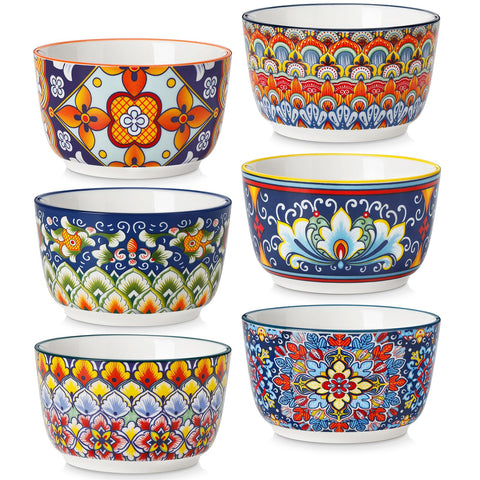 Ramequines vancasso bohemios para crème brûlée, 8 oz, coloridos y duraderos.